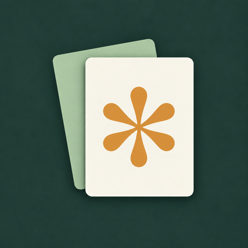 Daily Facts: a stack of cream and sage cards with a golden asterisk